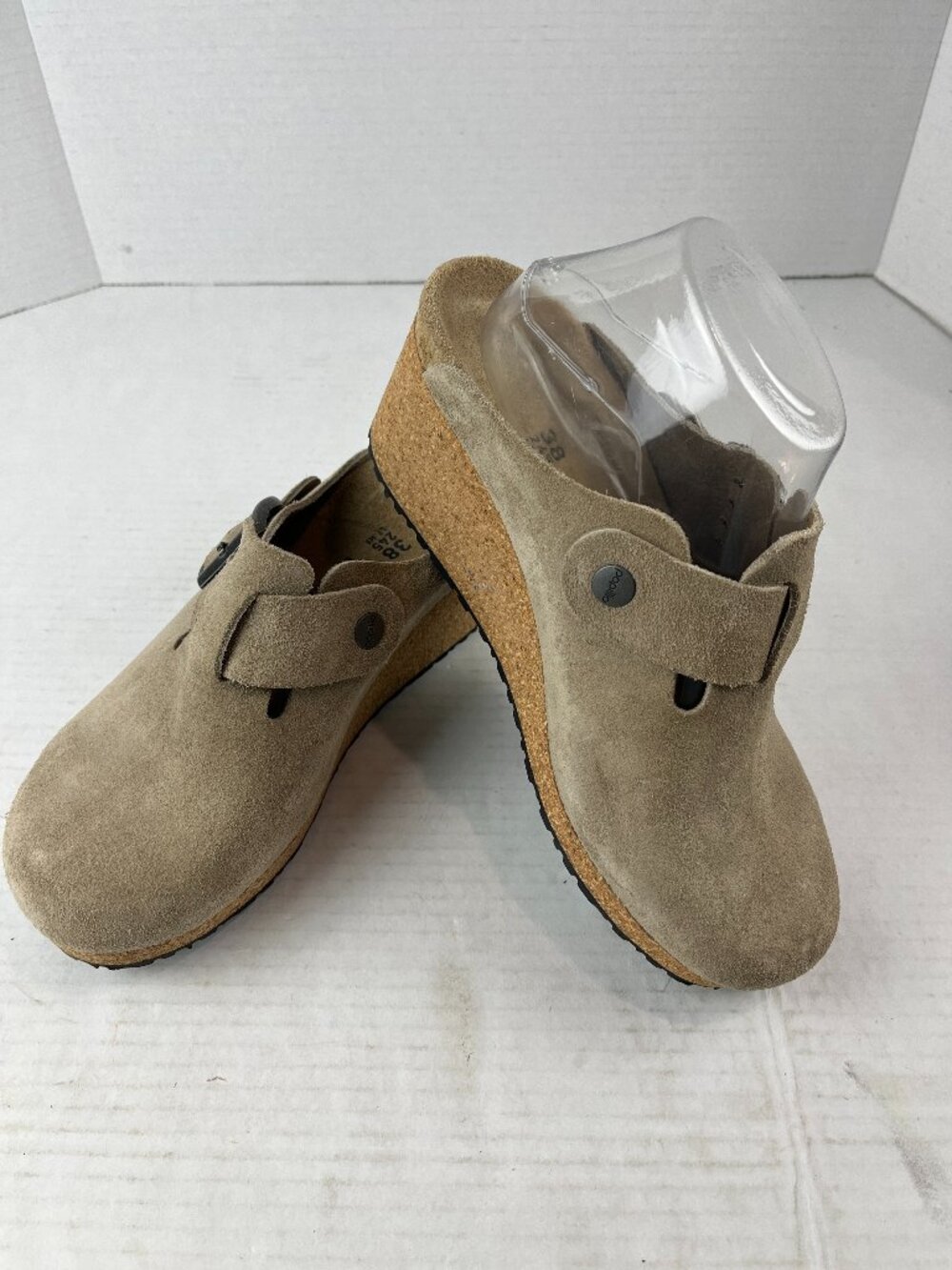 Women's NWOT Beige Papillio Boston style Wedge, Size US 7-8, EU 38